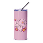 Mother and Child Tumbler, Love Tumbler, Floral Tumbler, Mom Tumbler, Gift for Mom, Mother's Day Gift, Tumbler with Straw - Tawshia